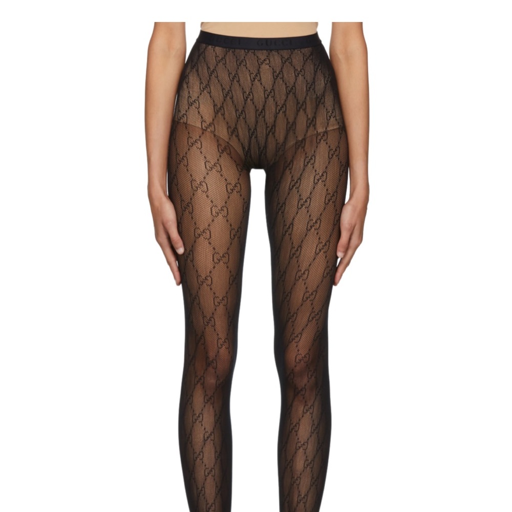 Black Gucci GG tights